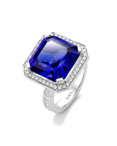 SLAETS Jewellery One-of-a-kind Blue Tanzanite and Diamonds, 18kt White Gold Rig (watches)